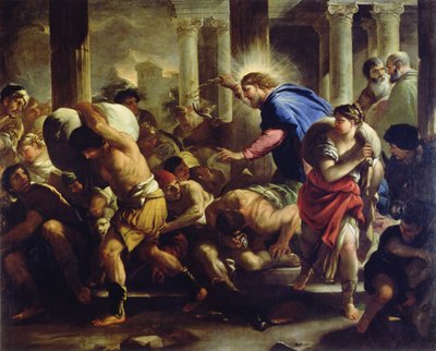 Christ chassant les marchands du temple - Luca Giordano